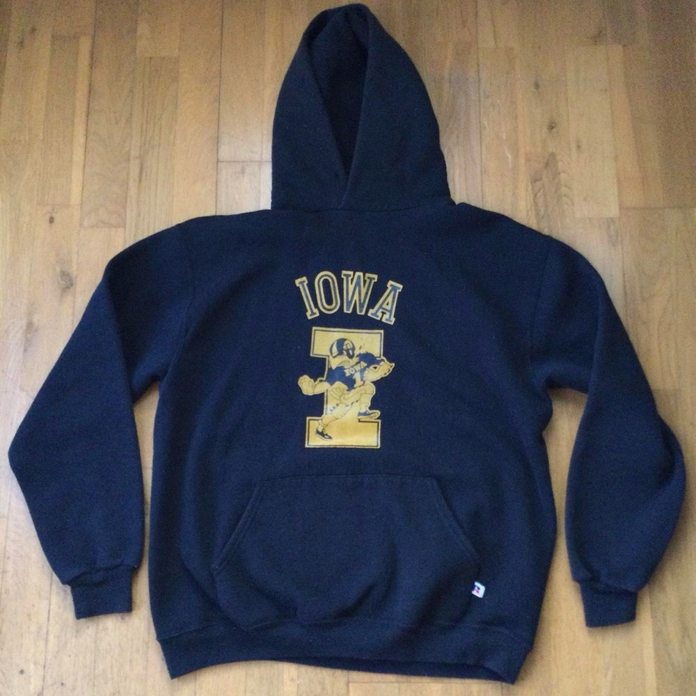 1980s Vintage Iowa Hawkeyes Hoodie L - ‘63 Retro Logo